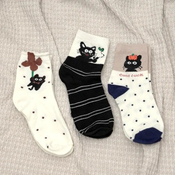 黑貓&times;低筒襪&times;三雙套件襪子組