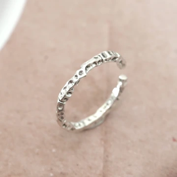 925銀飾&times;風洞紋理&times;開口戒指