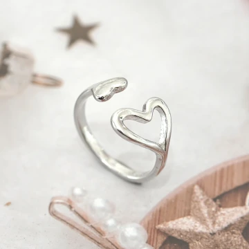 925銀飾&times;此心彼心&times;開口戒指