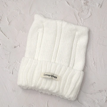尖尖貓耳&times;毛帽&times;白色