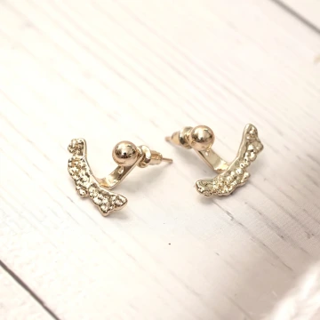 波紋弧型&times;後掛式吊墜耳環