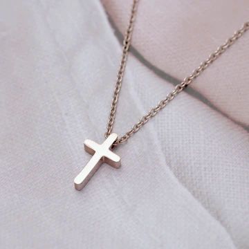 316鋼飾&times;十字架&times;項鍊&times;玫瑰金