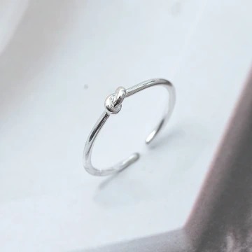 925銀飾&times;打結線條&times;開口戒指