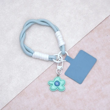 花朵多巴胺&times;手機腕帶掛繩&times;藍色