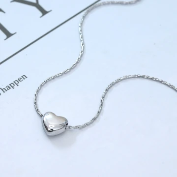 316鋼飾&times;光面小愛心蛇骨鍊&times;銀色