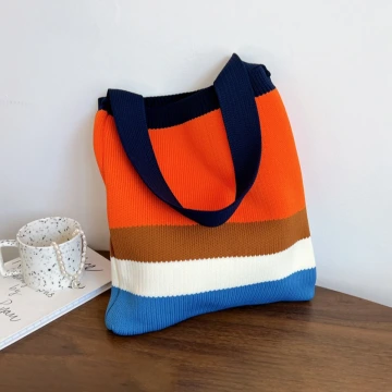 橙橘撞色&times;針織&times;單肩背包