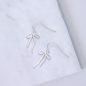 925銀針&times;蝴蝶結線條&times;耳鉤