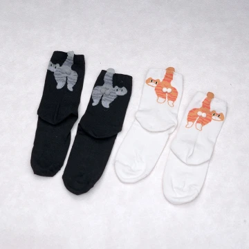 貓蛋蛋&times;中筒襪&times;二雙套件襪子組