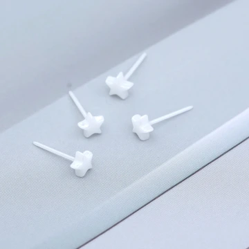 小星星&times;陶瓷&times;養耳棒&times;二套件耳環組&times;白色