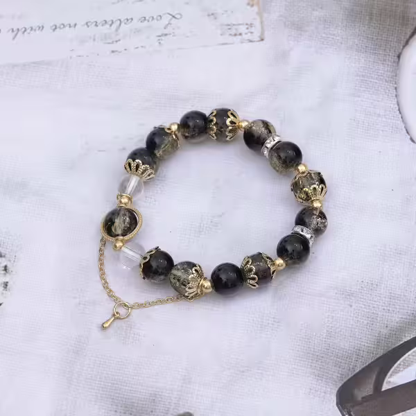 黑金流光×固定式串珠手鍊