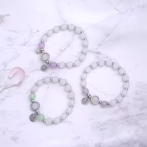 貓眼鈴鐺有福×固定式串珠手鍊×共三色