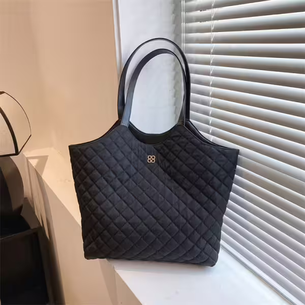 小香風菱格紋×肩背包×黑色