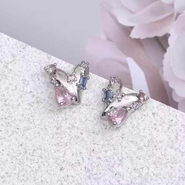 愛心小彩鑽×耳環