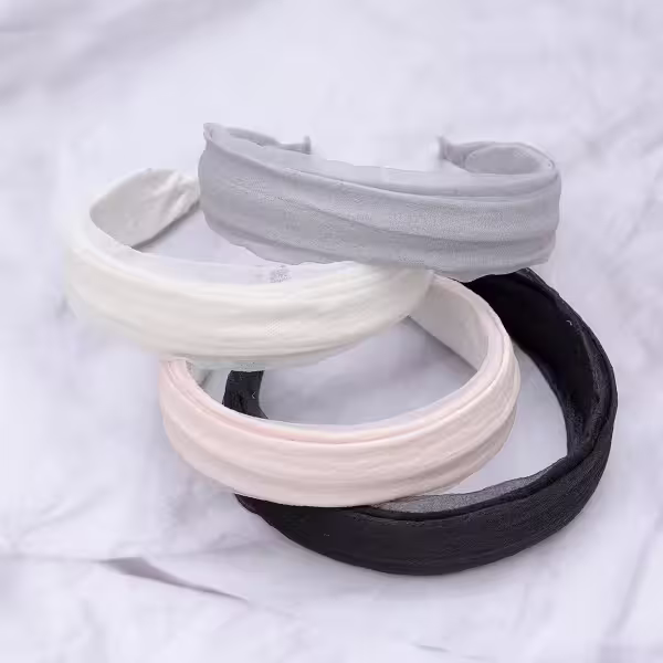 寬版輕透絹紗×髮箍×共四色