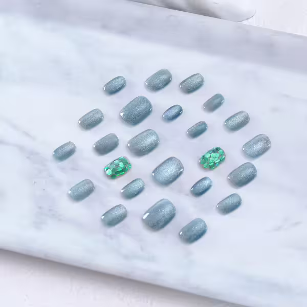 波光人魚姬亮面×穿戴式手指甲片×二十四入