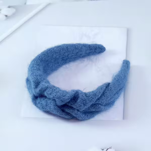 克萊因藍毛衣布×髮箍