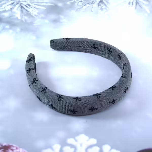 深灰蝴蝶結×髮箍