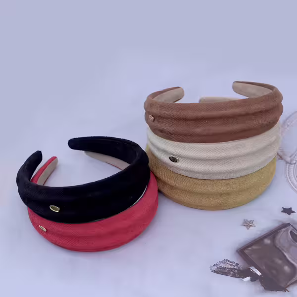 硬絨寬邊褶皺×髮箍×共五色