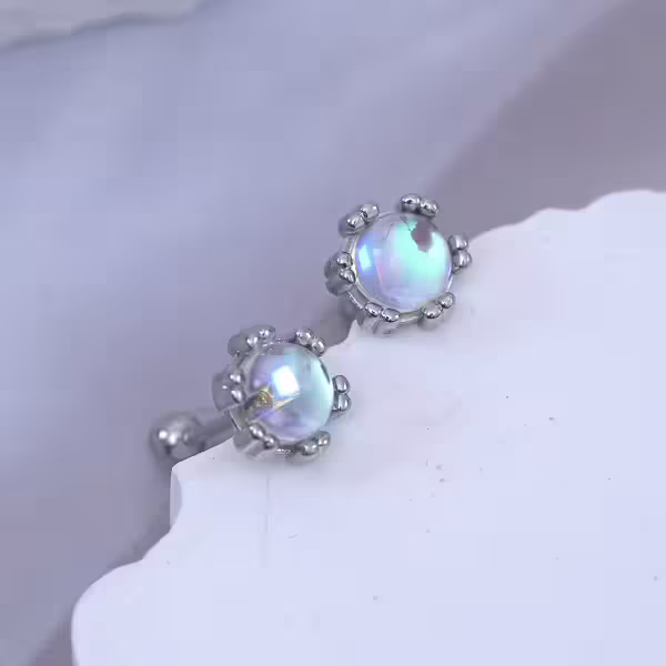 圓形月光×轉珠耳環