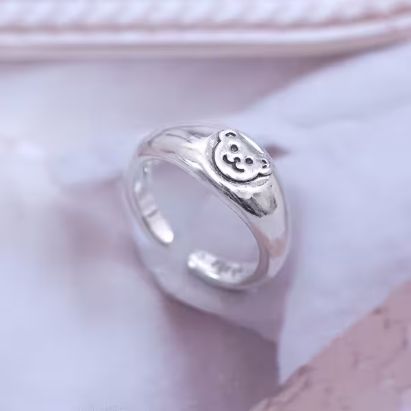 可愛小萌熊×開口戒指