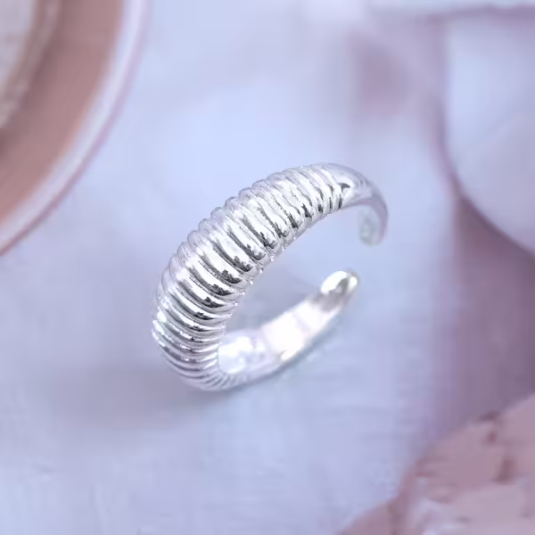 極簡螺紋×開口戒指