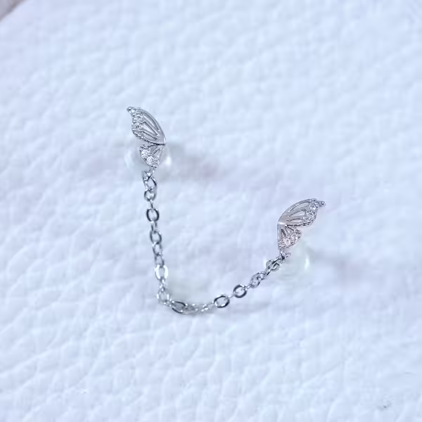 蝴蝶飛×單邊相連耳環