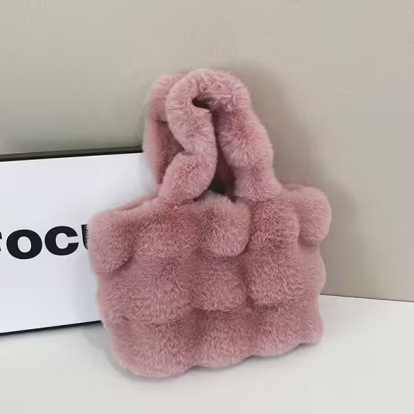 毛毛波堤×肩背袋×粉紅