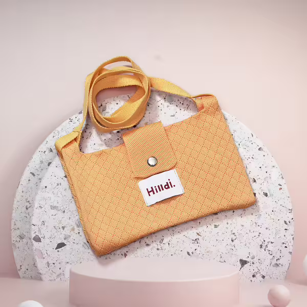 快樂多巴胺×單色針織×斜背包×黃色