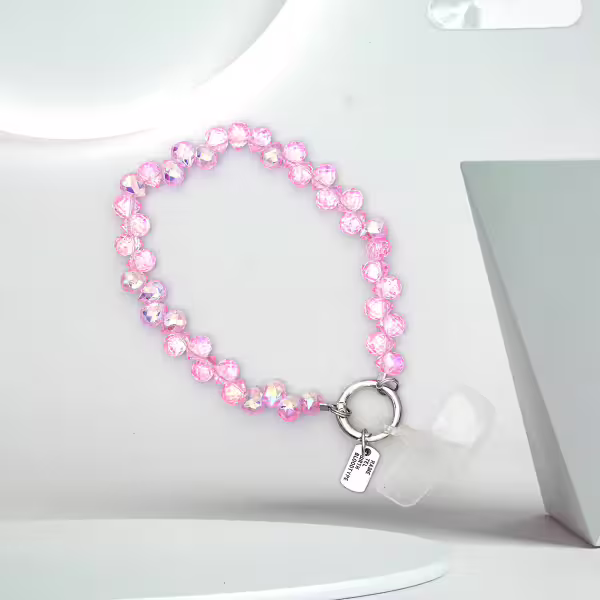 水滴閃亮晶鑽&times;手機腕帶掛繩&times;粉紅