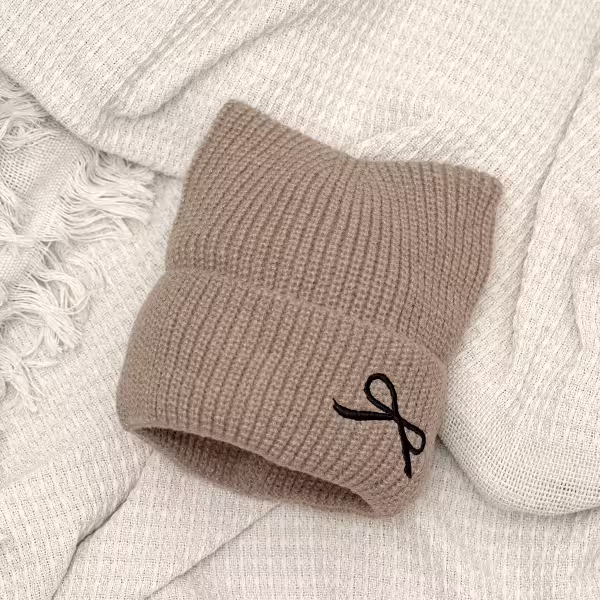 平頭俏貓耳蝴蝶結×毛帽×棕咖