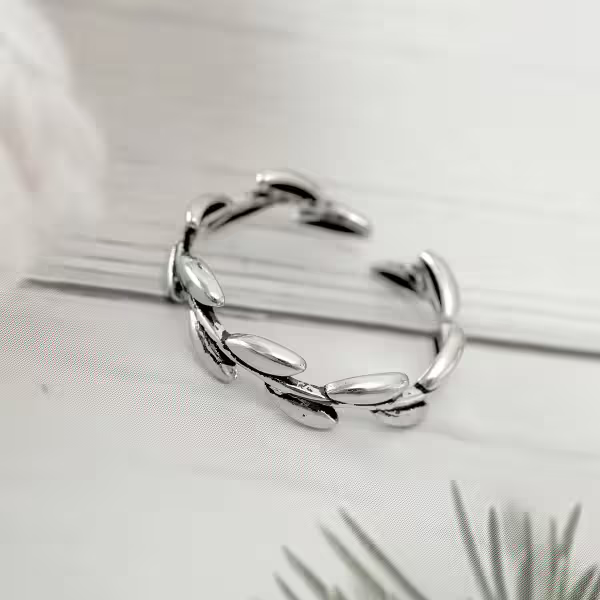 925銀飾&times;拾起橄欖枝&times;開口戒指
