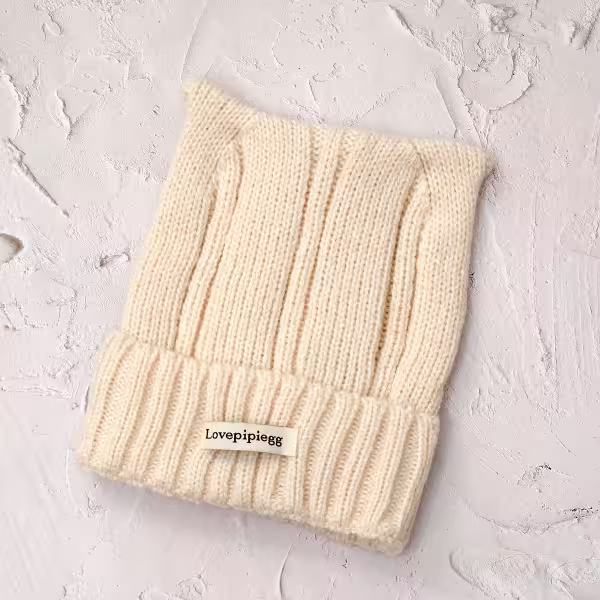 尖尖貓耳&times;毛帽&times;米白