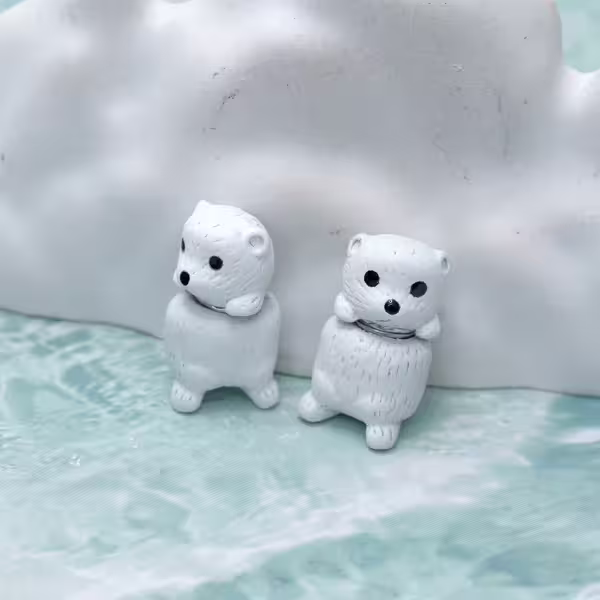 北極熊&times;雙面磁吸耳夾