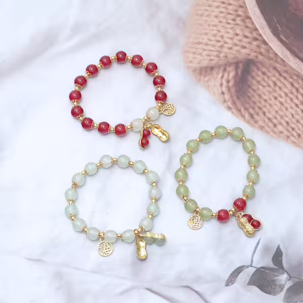 祿意花生&times;固定式串珠手鍊&times;共二色