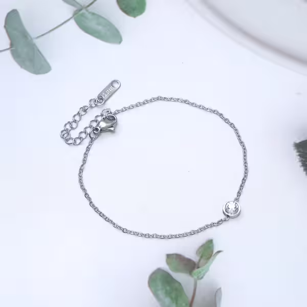 316鋼飾&times;小單鑽&times;手鍊&times;銀色