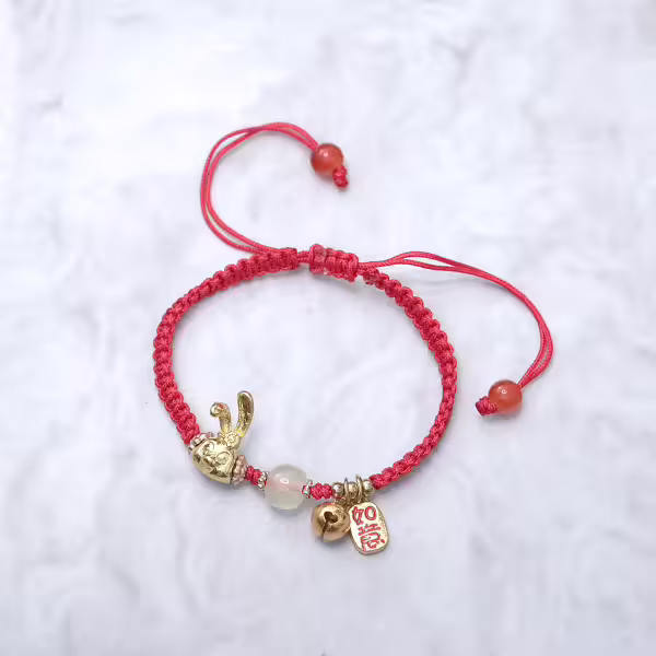 吉祥如意小兔&times;抽繩手鍊