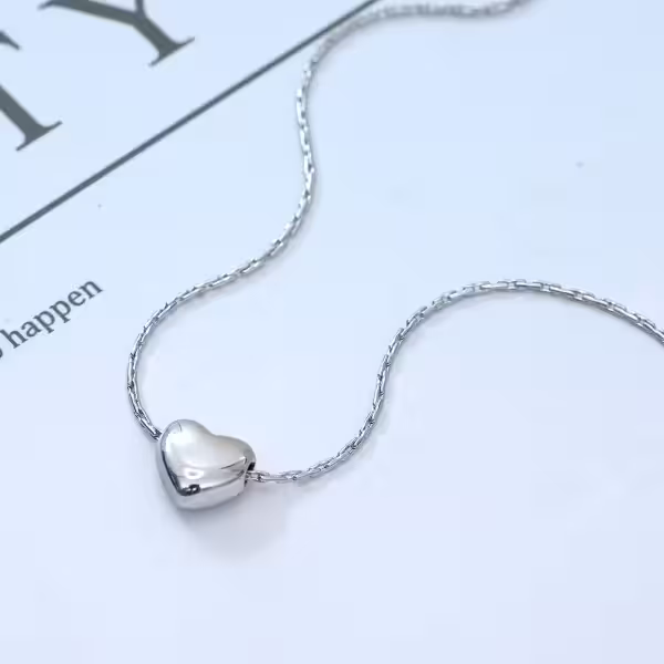 316鋼飾&times;光面小愛心蛇骨鍊&times;銀色