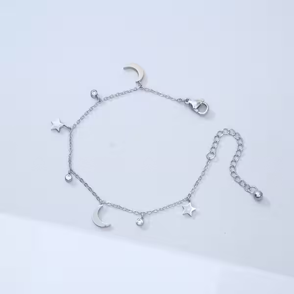 316鋼飾×星光月影×手鍊×銀色