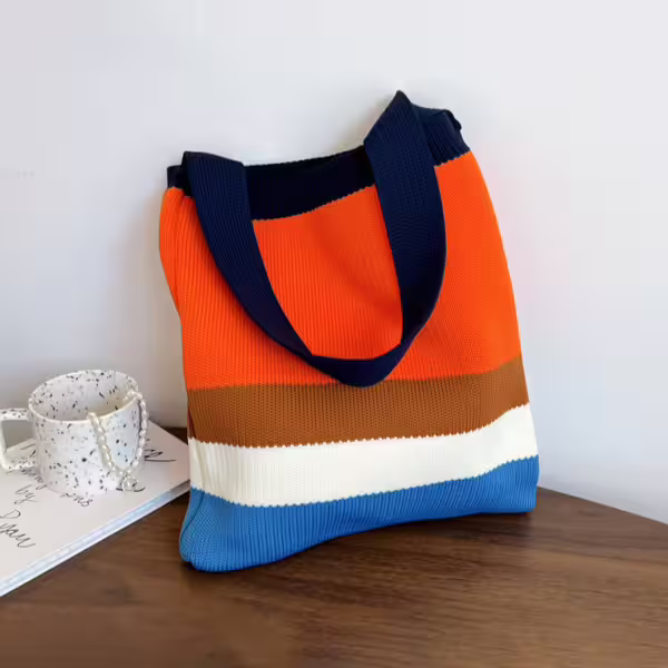 橙橘撞色&times;針織&times;單肩背包