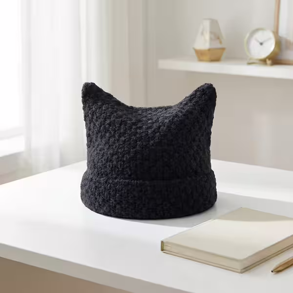 小惡魔&times;針織帽&times;棕咖線條