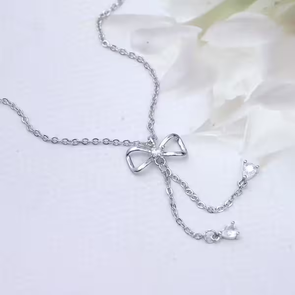 八字蝴蝶結流蘇&times;鎖骨項鍊