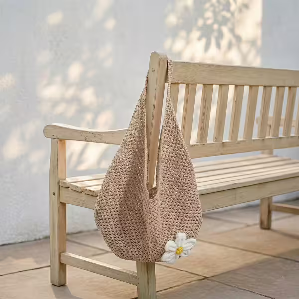 慵懶小花針織&times;肩背包&times;卡其