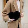 超軟萌毛愛心×鍊條斜背包×黑色-第6張