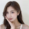 粉白綿花糖小兔×三角耳夾-第5張