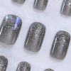 鐵灰冰晶閃光亮面×穿戴式手指甲片×二十四入-第4張
