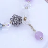 晶球貝殼花紫琉璃×固定式串珠手鍊×紫色-第4張
