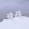 925銀針×蝴蝶結珍珠×轉珠耳環-第1張