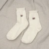 小熊白色毛襪×中筒襪×二雙套件襪子組-第3張