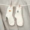 兔貓白色毛襪×中筒襪×二雙套件襪子組-第2張