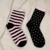 點點條紋毛襪×中筒襪×二雙套件襪子組-第1張